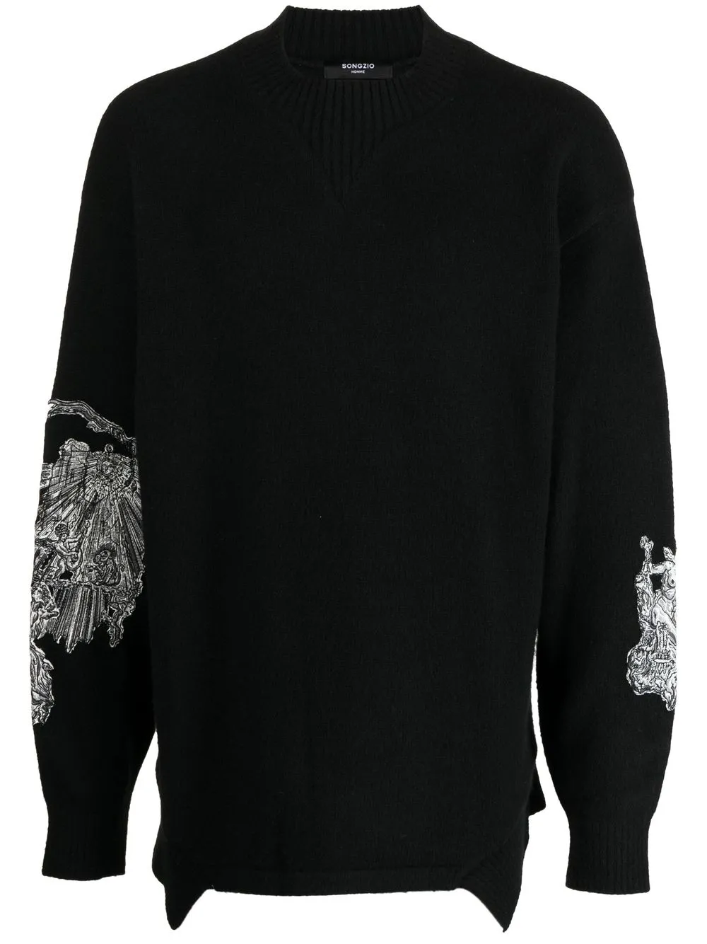 

SONGZIO embroidered crew-neck jumper - Black