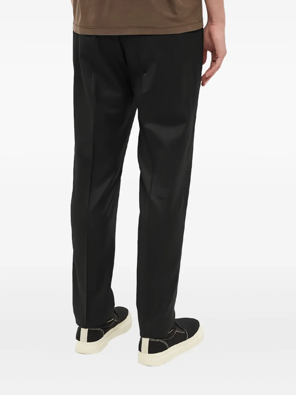 Officine Generale Leather Trousers In Black