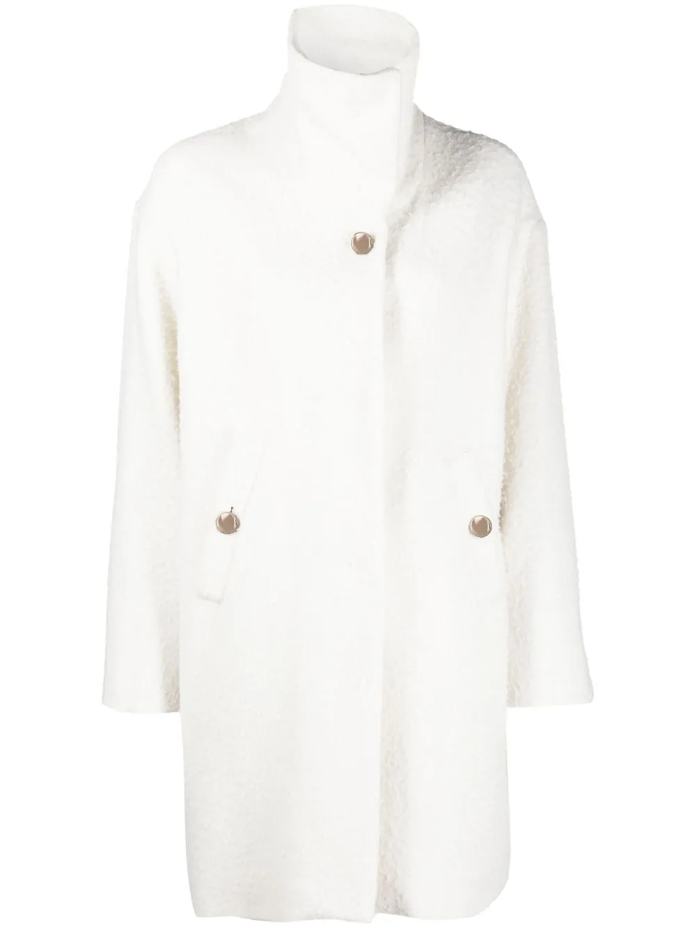 

LIU JO high-neck single-breasted wool coat - White