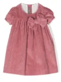 Little Bear bow-detail short-sleeve dress - Pink