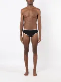 Amir Slama contrasting-trim swimming trunk - Black
