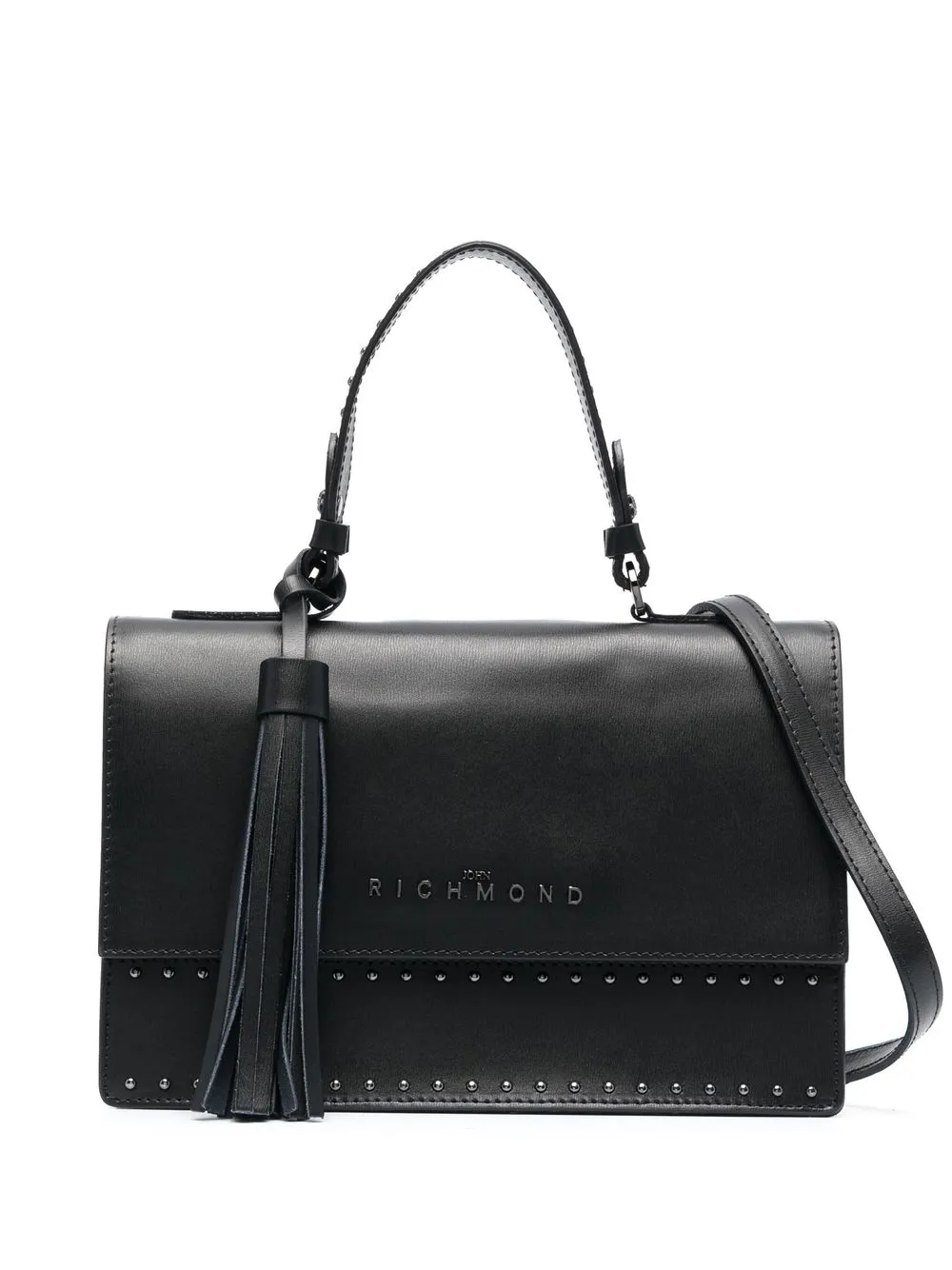 

John Richmond stud-detail top handle tote bag - Black