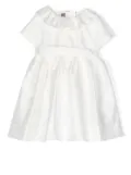 Little Bear frilled-collar short-sleeve dress - White