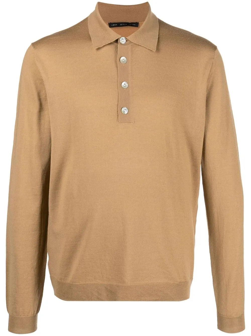 

Low Brand merino long-sleeve polo shirt - Neutrals