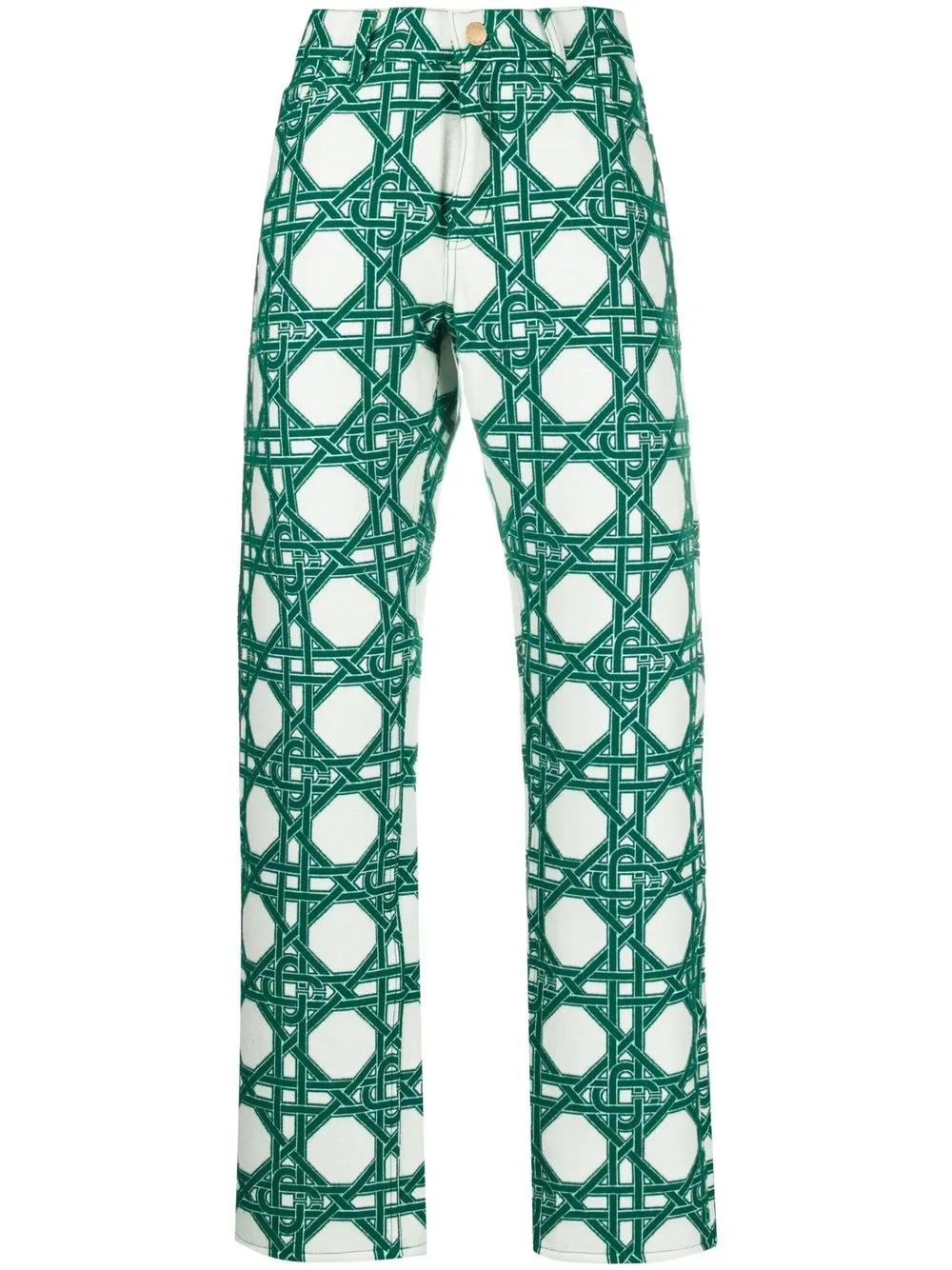 

Casablanca logo-print straight-leg trousers - Green