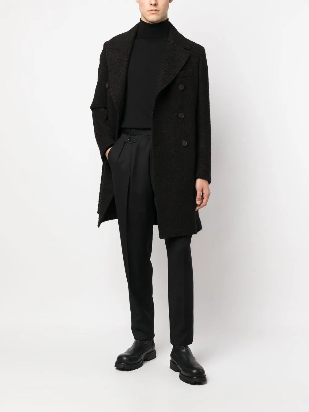 

Tagliatore double-breasted tailored coat - Brown