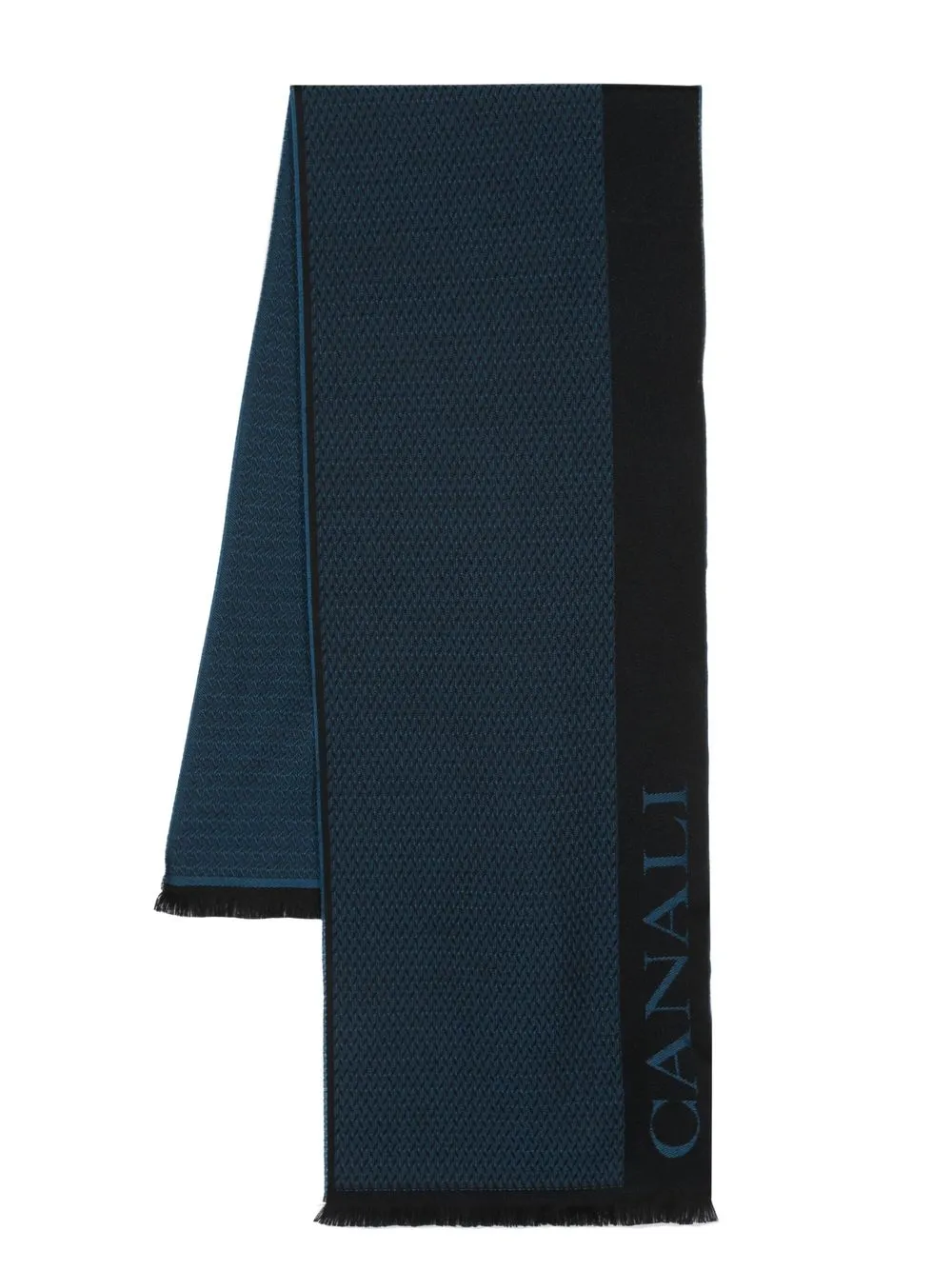 

Canali fine-knit wool scarf - Blue
