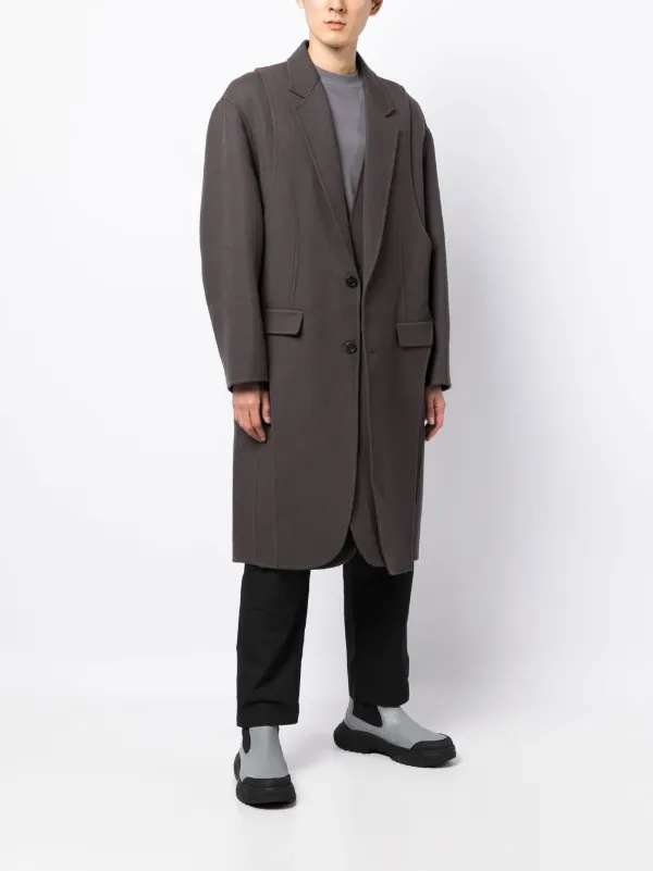 アシンメトリー ウール混紡コート SONGZIO アシンメトリー コート | グレー | FARFETCH JP