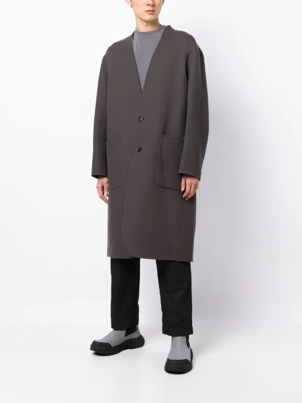 アシンメトリー ウール混紡コート SONGZIO アシンメトリー コート | グレー | FARFETCH JP