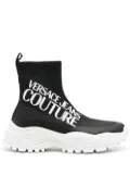 Versace Jeans Couture logo-print sock-style sneakers - Black