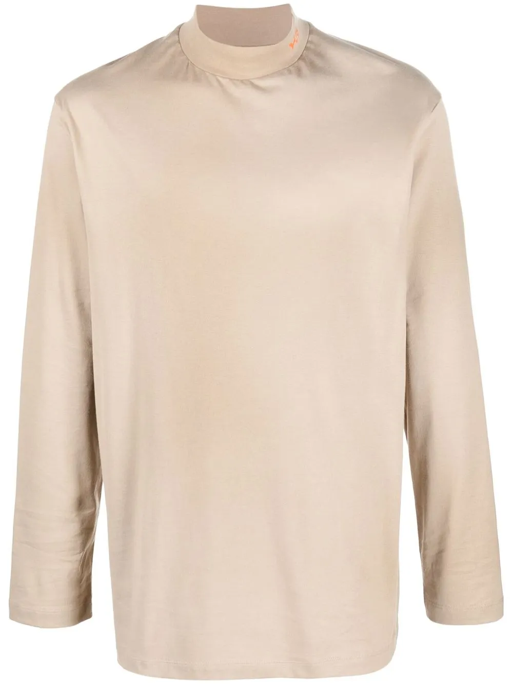 

Y-3 logo-print turtle neck top - Neutrals