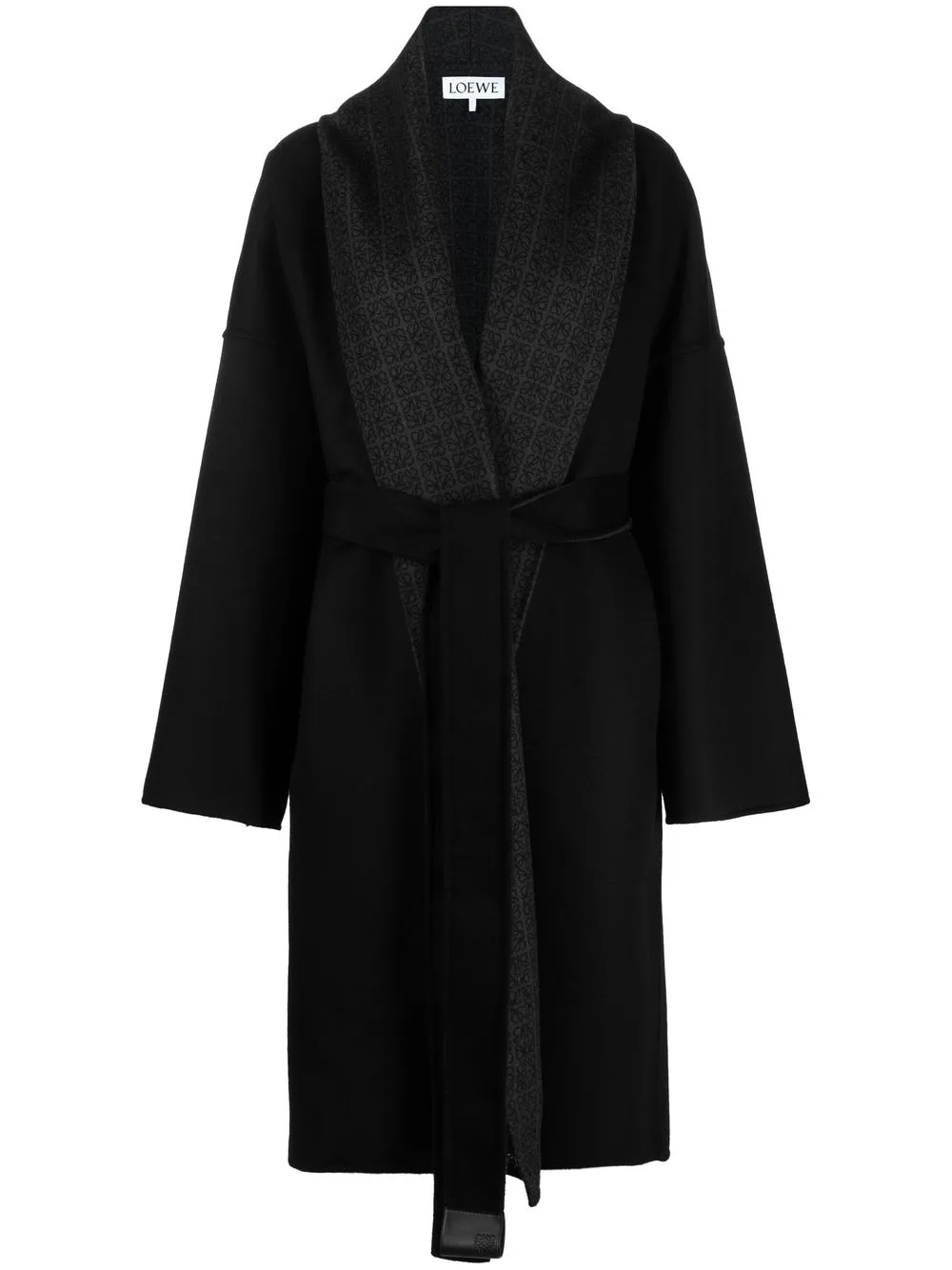

LOEWE Anagram-print single-breasted coat - Grey