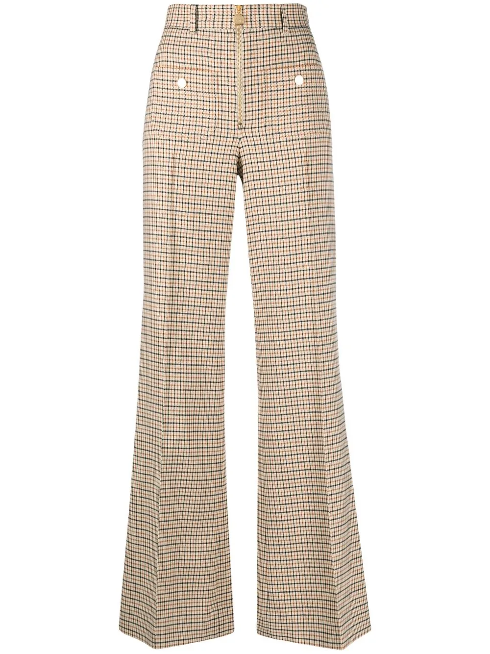 

Prune Goldschmidt checked wide-leg trousers - Neutrals