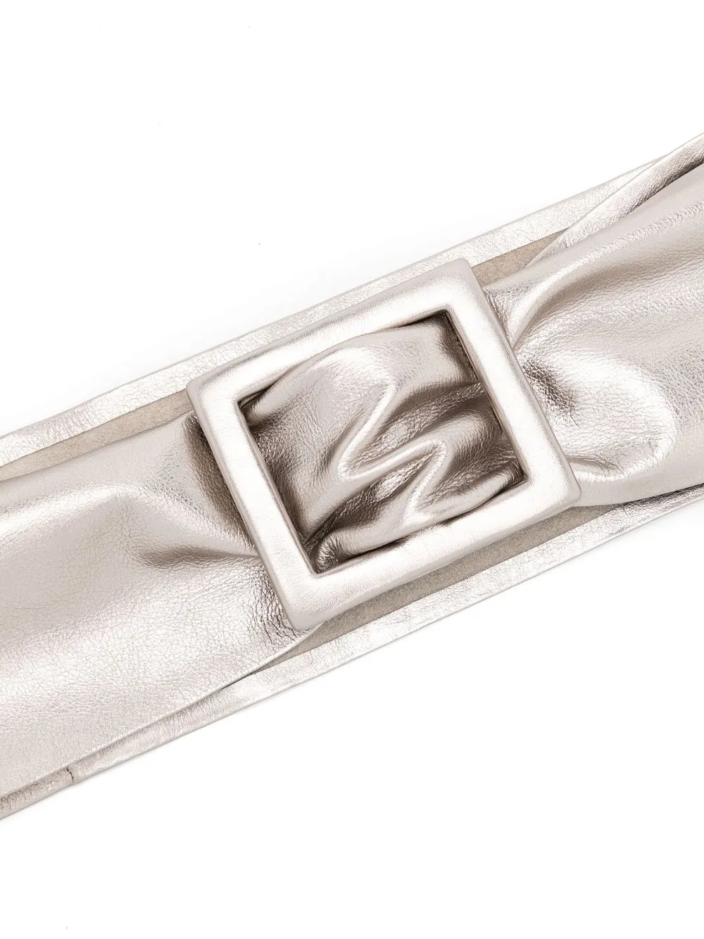 Sarah Chofakian Leren riem - Zilver