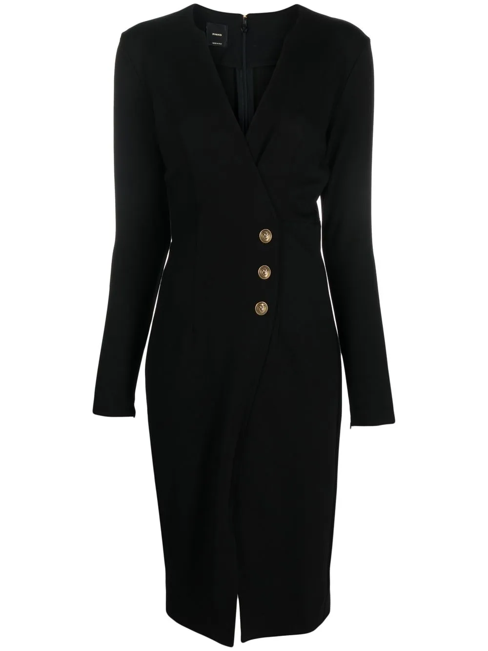 

PINKO V-neck button-detail dress - Negro