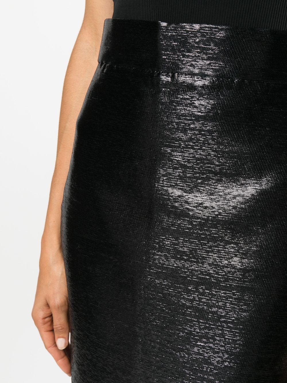 Shop Concepto Fitted High-waisted Midi Skirt In Black