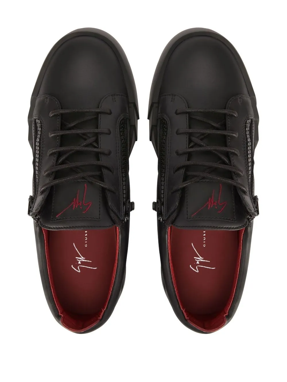 Giuseppe Zanotti Panelled Leather Sneakers | Black | FARFETCH