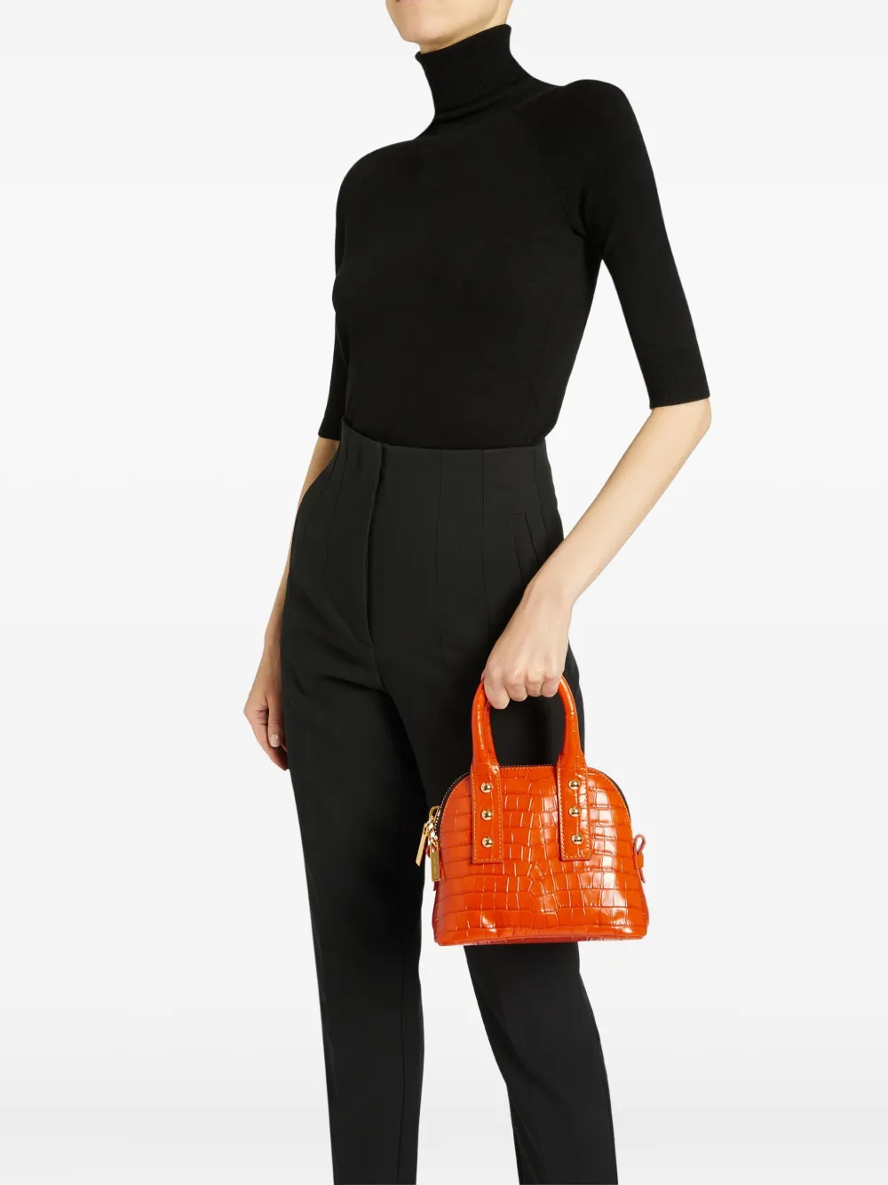 Giuseppe Zanotti Leren schoudertas - Oranje