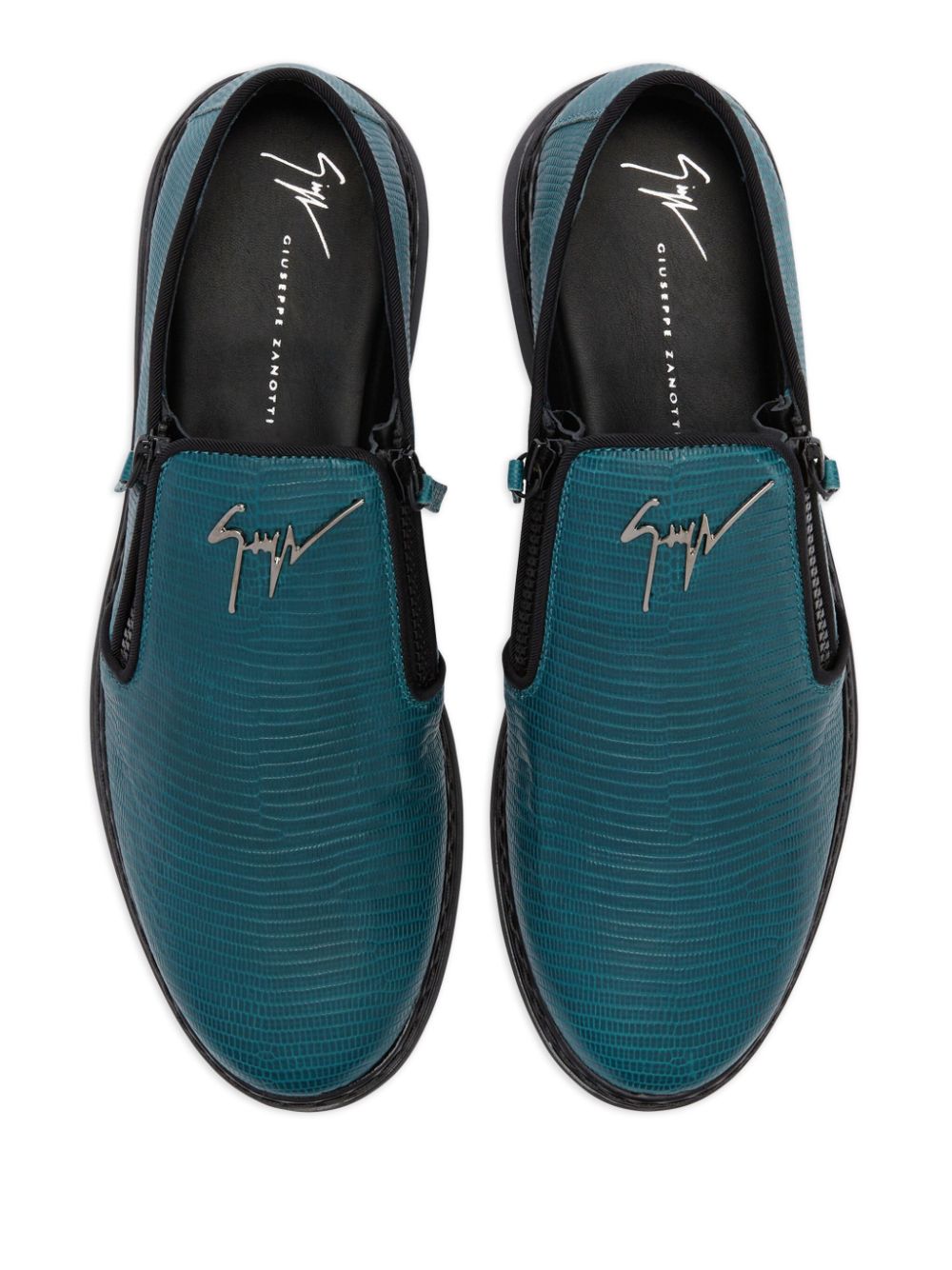 Shop Giuseppe Zanotti Snake-skin Effect Leather Loafers In Multicolor