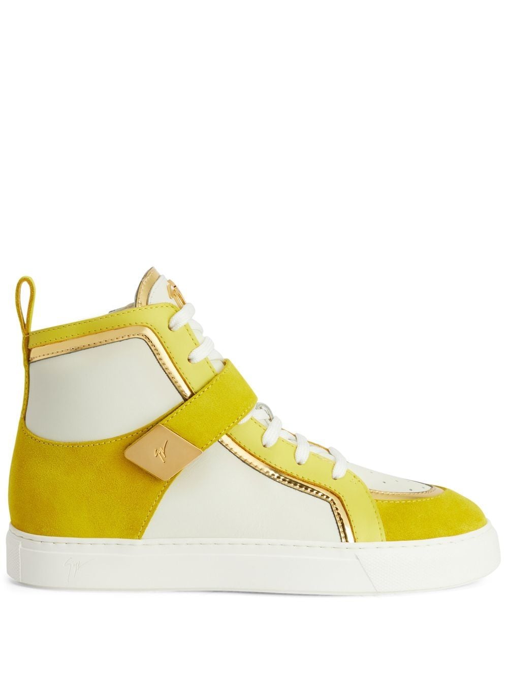 Shop Giuseppe Zanotti Zenas High-top Panelled Sneakers In Yellow