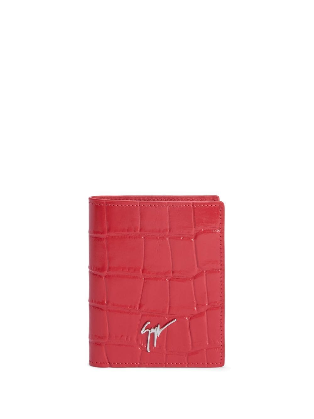 Giuseppe Zanotti Albert Crocodile-effect Wallet In Red