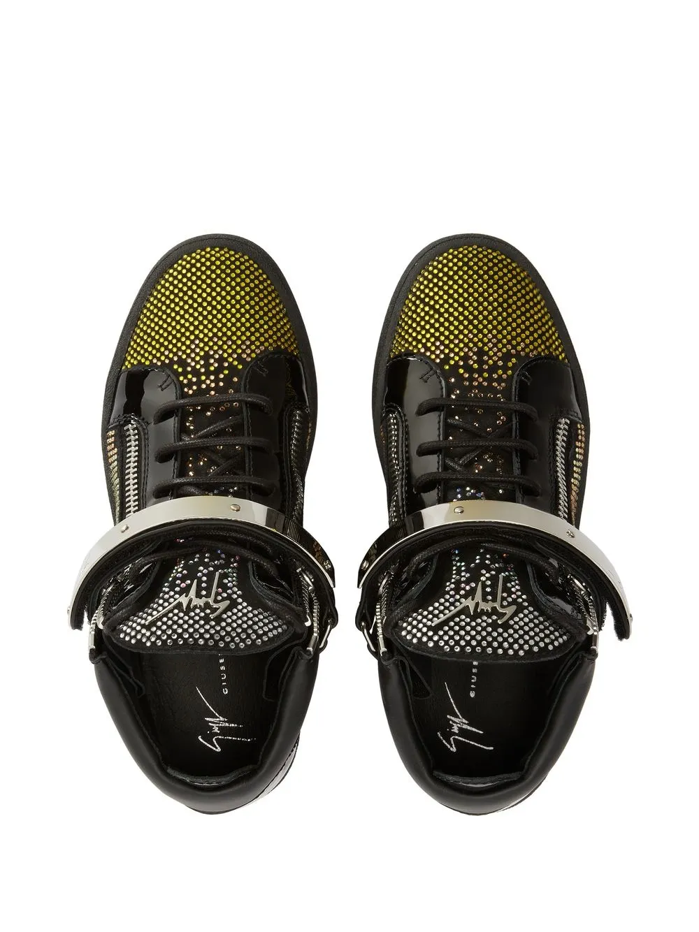 Giuseppe Zanotti rhinestone-embellished mid-top trainers Black