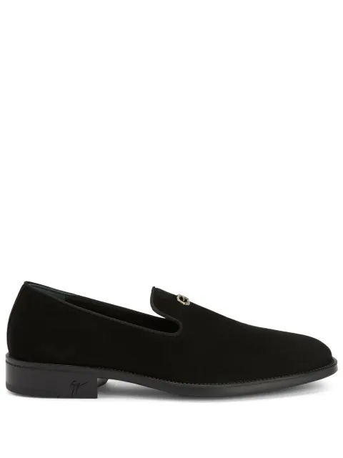 Giuseppe Zanotti lmrham logo标牌绒面皮乐福鞋