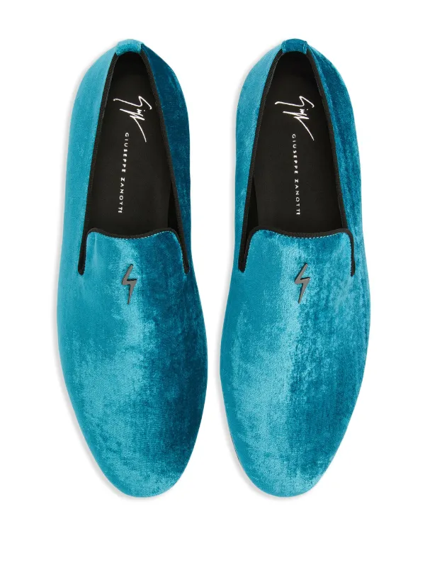 Giuseppe Zanotti G-Flash Velvet Loafers | Blue | FARFETCH GE display picture 3