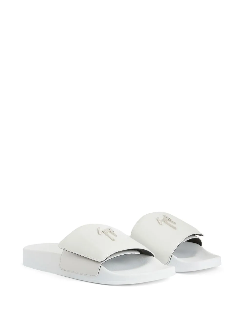 Giuseppe Zanotti Slippers met logoplakkaat Wit