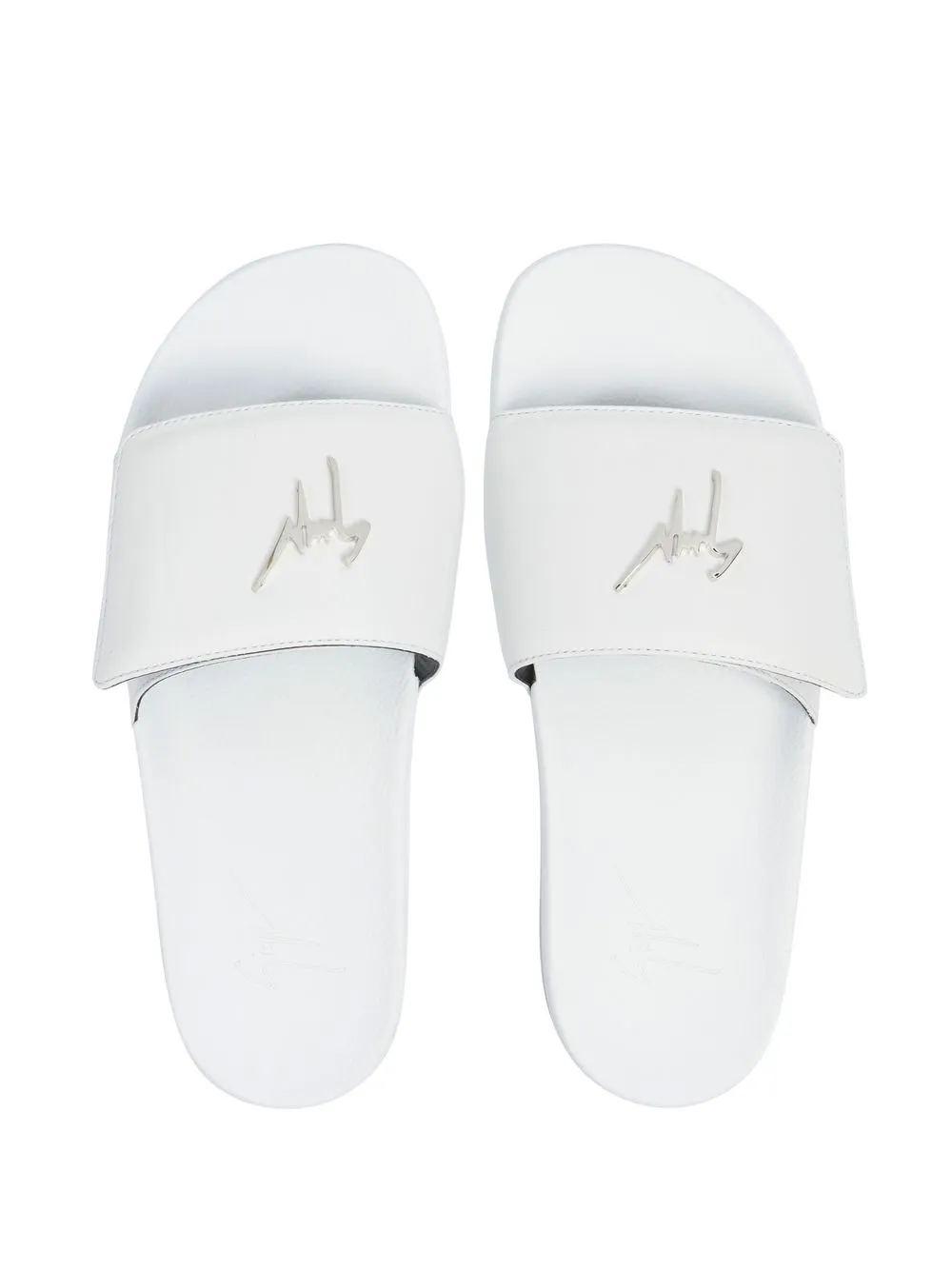 Giuseppe Zanotti Slippers met logoplakkaat Wit