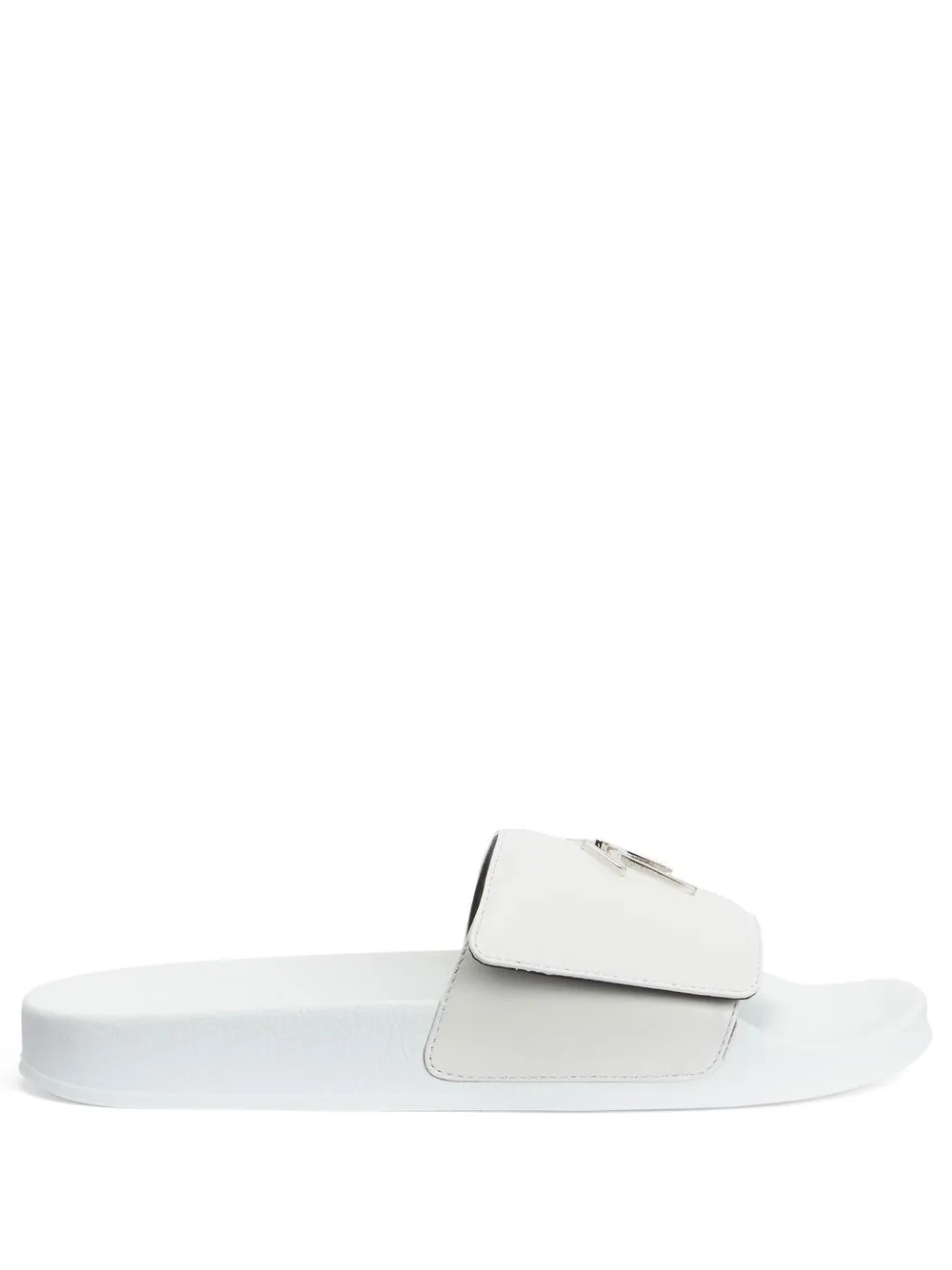 Giuseppe Zanotti Slippers met logoplakkaat Wit