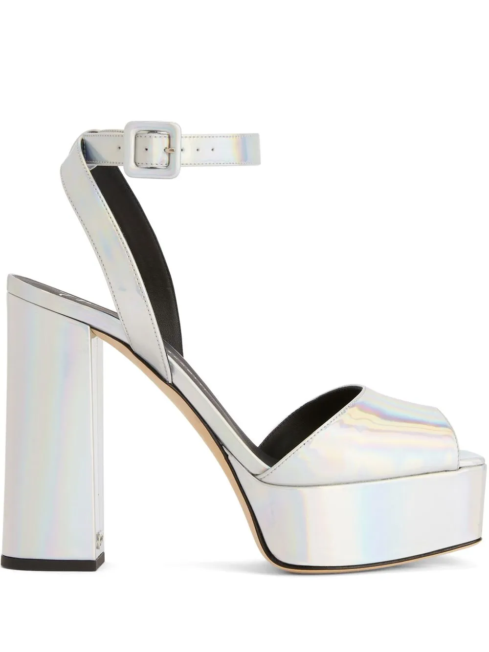 Giuseppe Zanotti New Betty iridescent platform sandals Silver