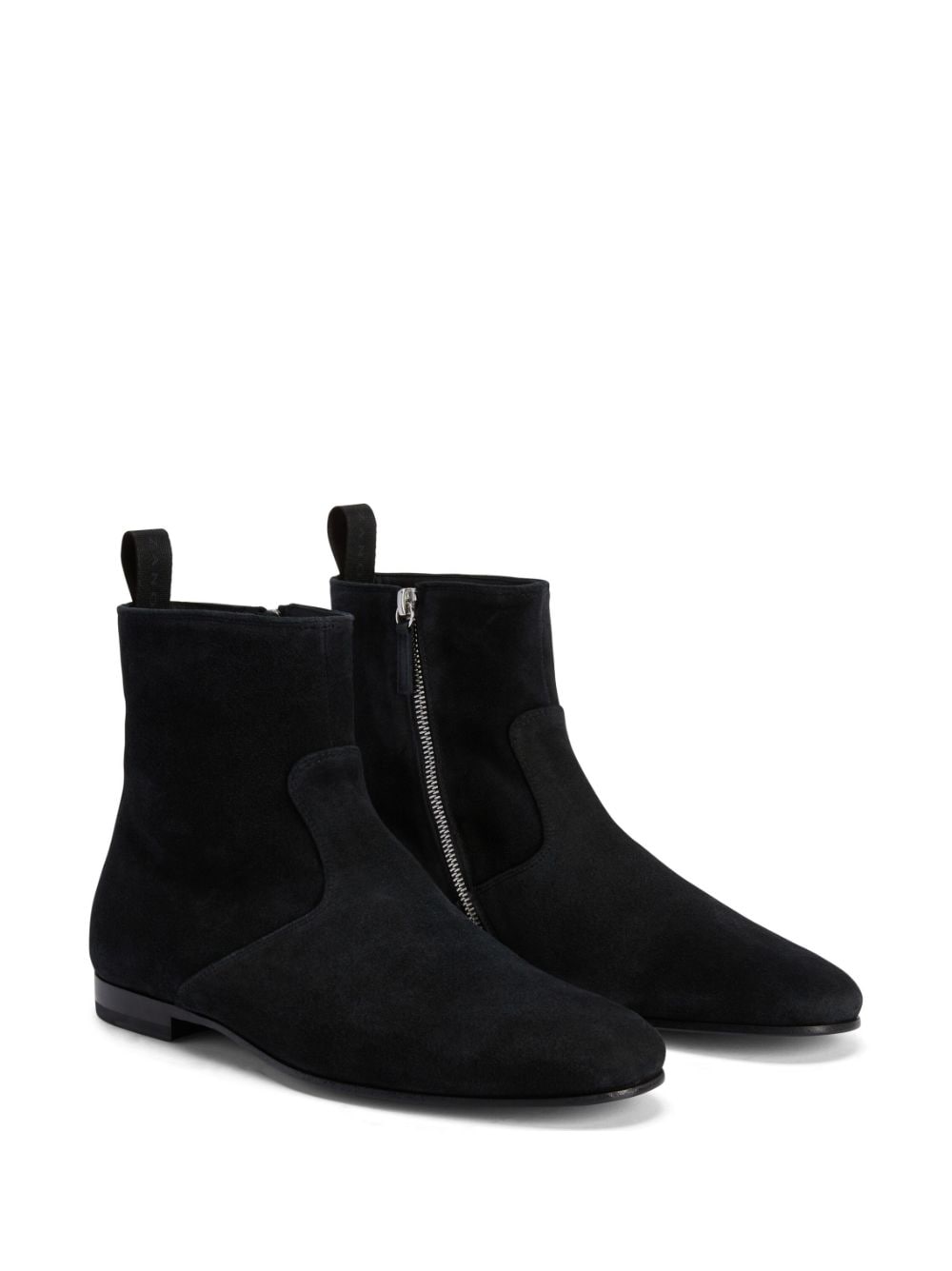 Shop Giuseppe Zanotti Velvet-leather Boots In Black