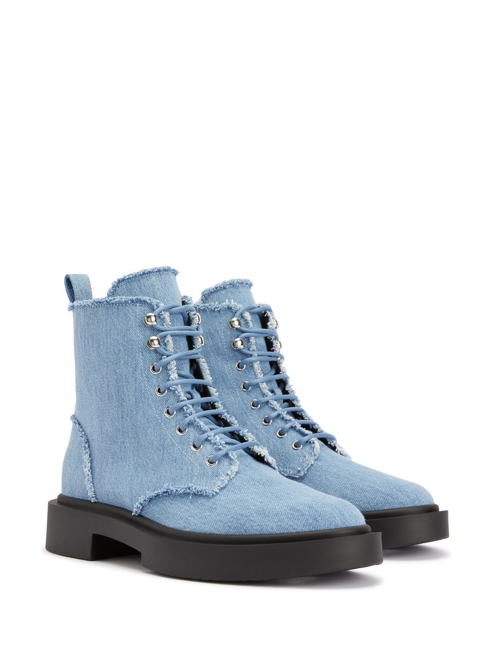 Image 2 of Giuseppe Zanotti Adric frayed denim ankle boots