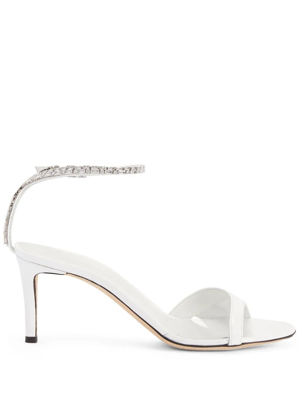 Shop Giuseppe Zanotti 70mm Crystal-embellsihed Sandals In Weiss