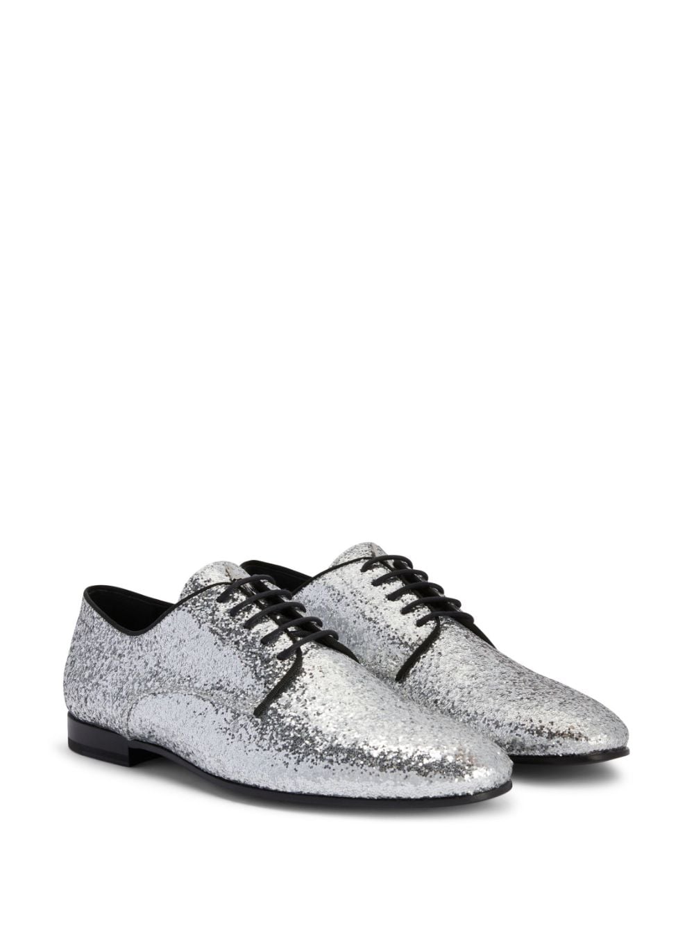 Shop Giuseppe Zanotti Metallic-effect Lace-up Leather Loafers In Multicolor