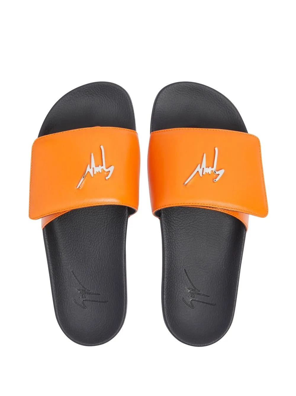 Giuseppe Zanotti Slippers met logoplakkaat Oranje