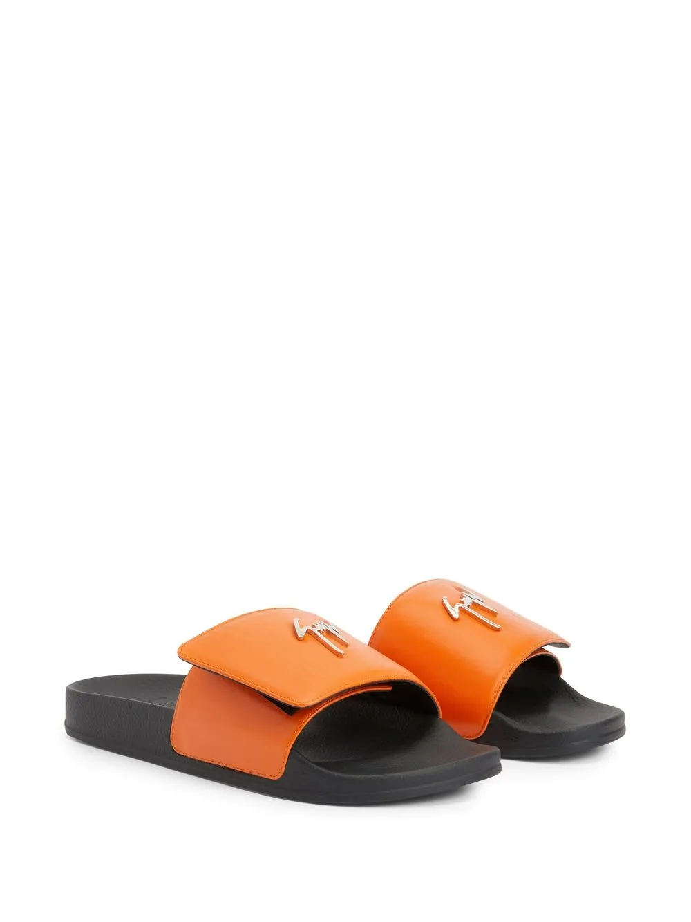 Giuseppe Zanotti Slippers met logoplakkaat Oranje