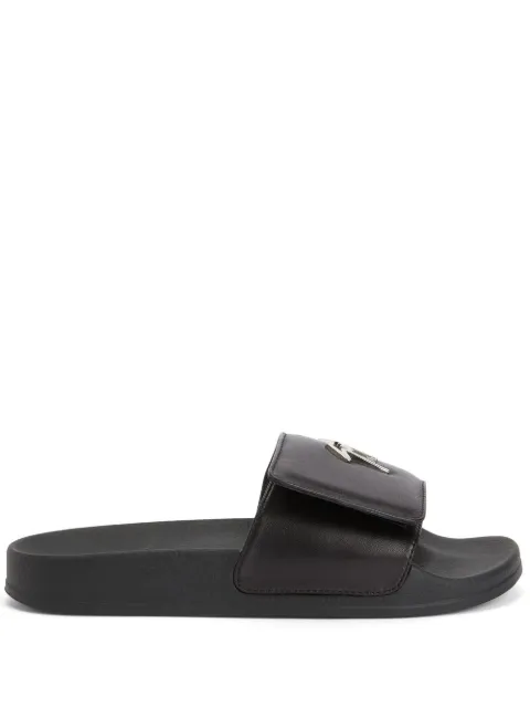 Giuseppe Zanotti Signature-plaque touch-strap slides
