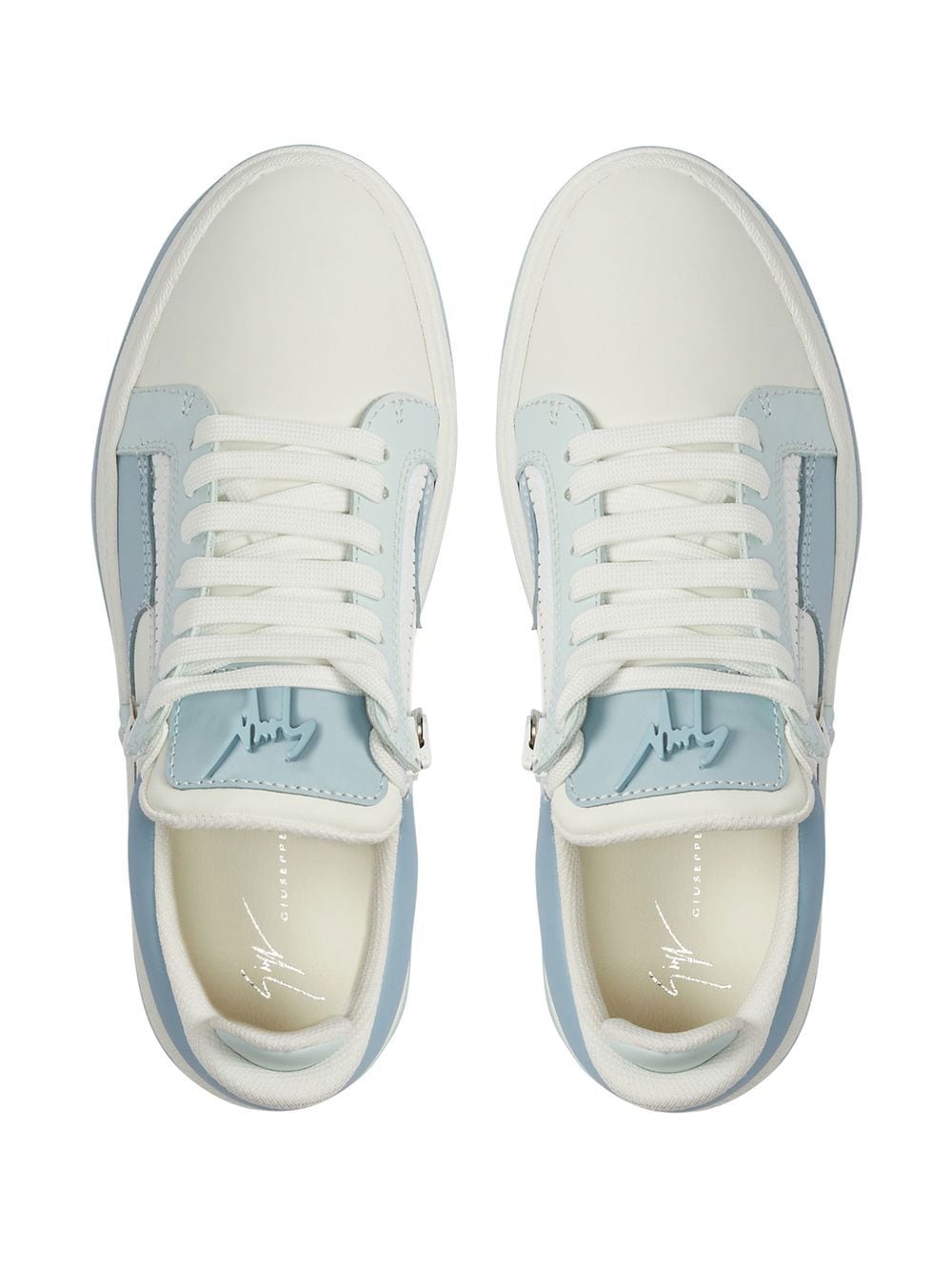 Shop Giuseppe Zanotti 94 Panelled Low-top Sneakers In Blue