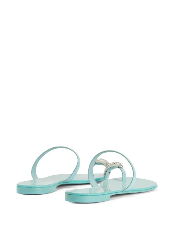 Giuseppe Zanotti ビジュートリム フラットサンダル | ブルー