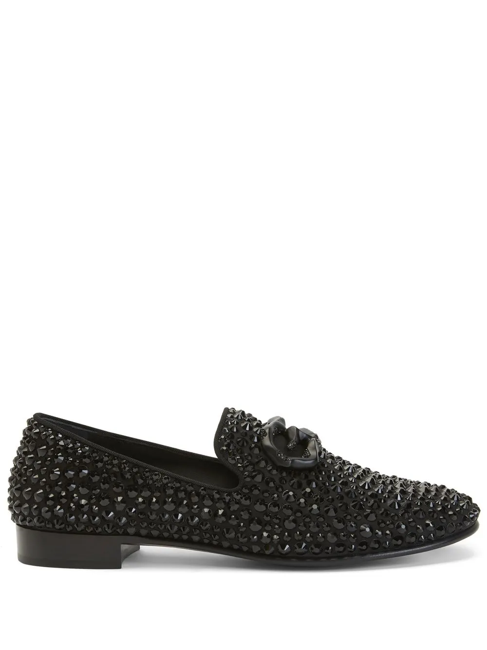 Giuseppe Zanotti Leopoldino loafers verfraaid met stras Zwart