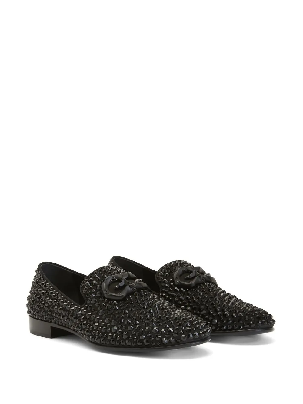 Giuseppe Zanotti Leopoldino loafers verfraaid met stras Zwart