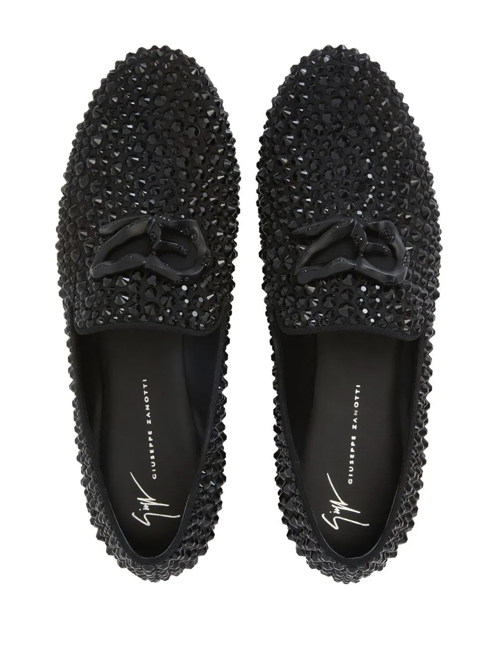 Giuseppe Zanotti Leopoldino loafers verfraaid met stras Zwart