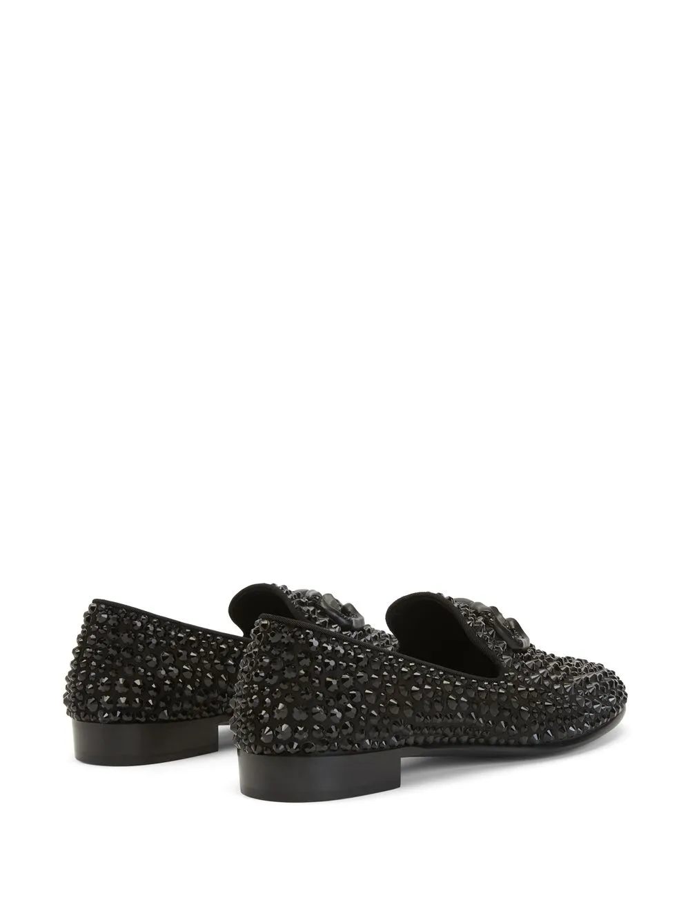 Giuseppe Zanotti Leopoldino loafers verfraaid met stras Zwart