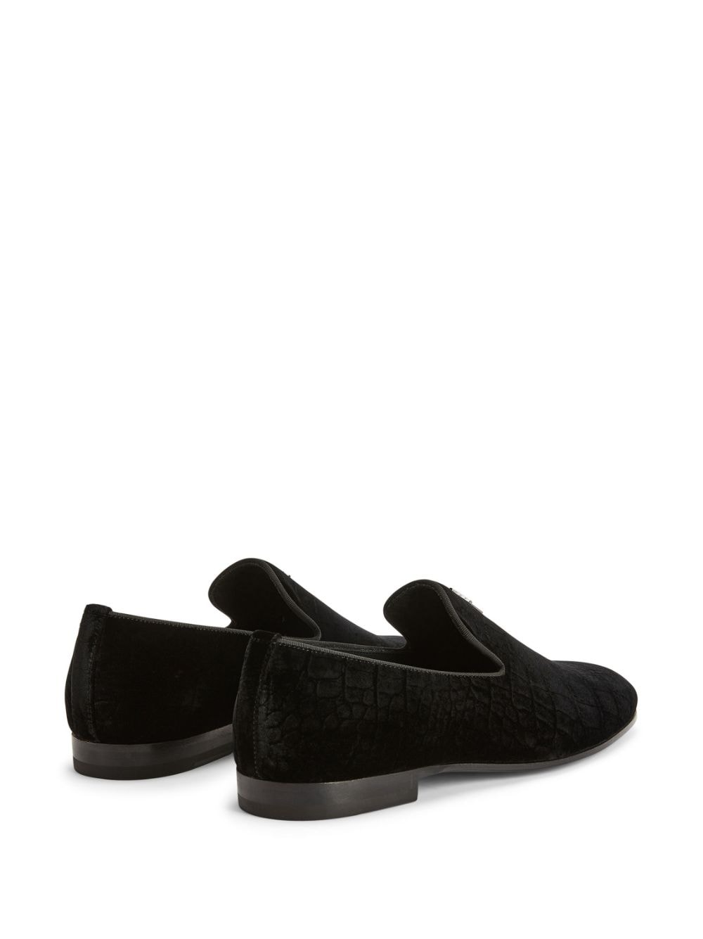 Shop Giuseppe Zanotti Slip-on Velvet Loafers In Black
