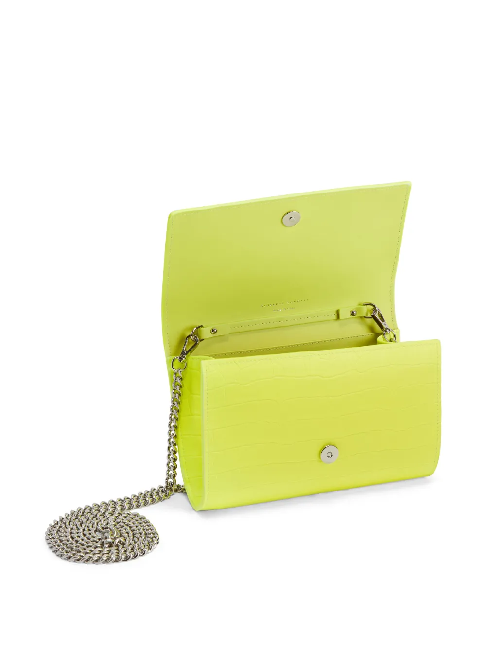 Giuseppe Zanotti Wendy clutch met krokodillen-reliëf Geel