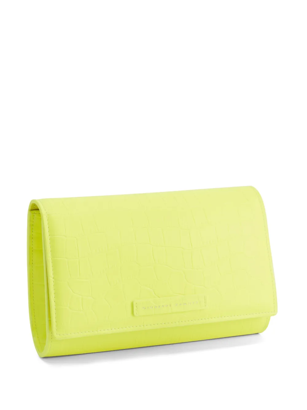Giuseppe Zanotti Wendy clutch met krokodillen-reliëf Geel
