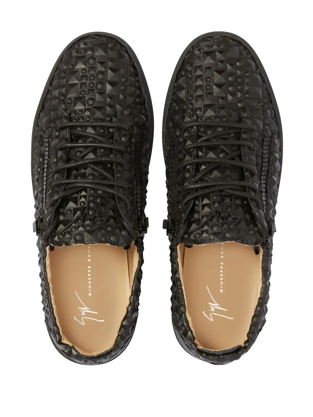 Giuseppe Zanotti Studded Low-top Sneakers In Black