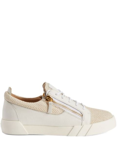 twill-weave panelled sneakers 